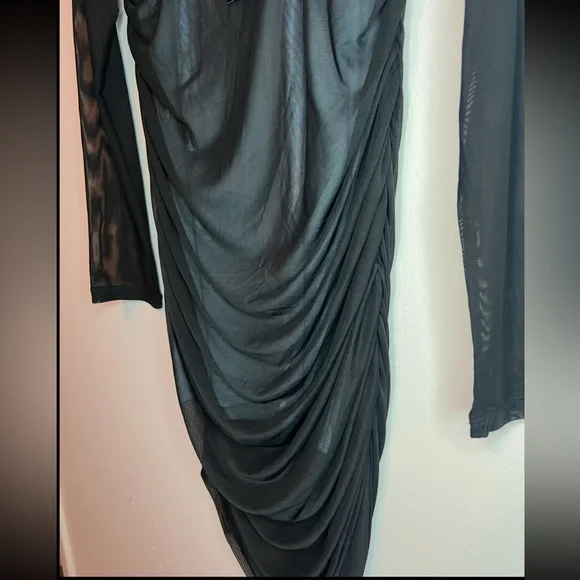 Dolls kill black laced mini dress goth style new with tags size XL long sleeve - Picture 2 of 8